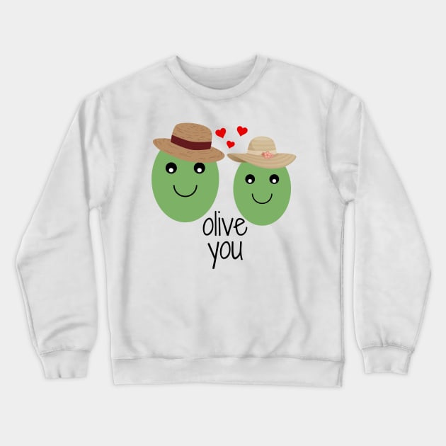 Cute Olive You Couple Crewneck Sweatshirt by EdenLiving